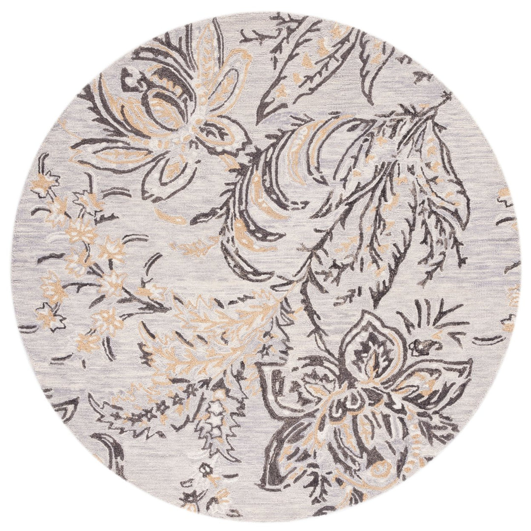 SAFAVIEH Blossom BLM275F Handmade Grey / Yellow Rug Image 4