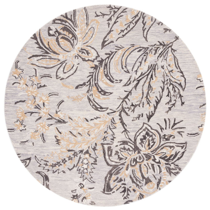 SAFAVIEH Blossom BLM275F Handmade Grey / Yellow Rug Image 1