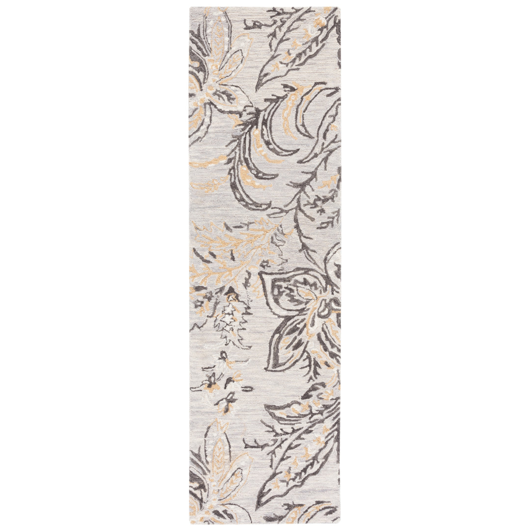 SAFAVIEH Blossom BLM275F Handmade Grey / Yellow Rug Image 5