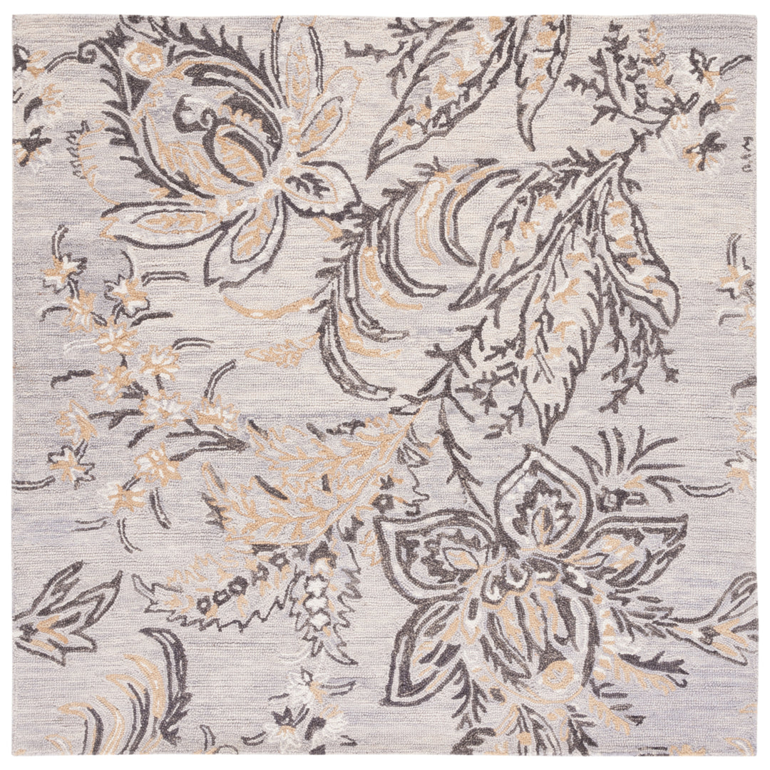 SAFAVIEH Blossom BLM275F Handmade Grey / Yellow Rug Image 6