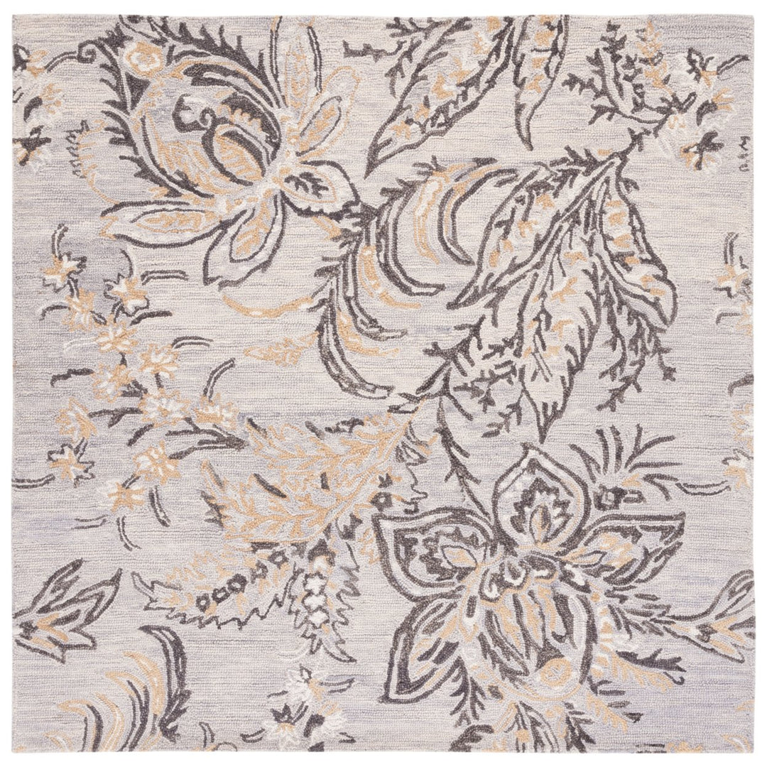 SAFAVIEH Blossom BLM275F Handmade Grey / Yellow Rug Image 1