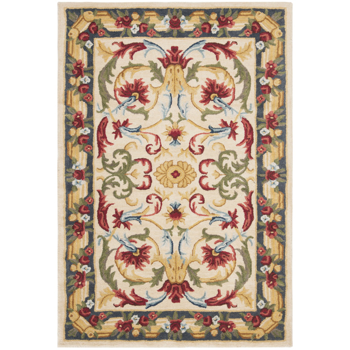 SAFAVIEH Blossom BLM251B Handmade Ivory / Green Rug Image 8