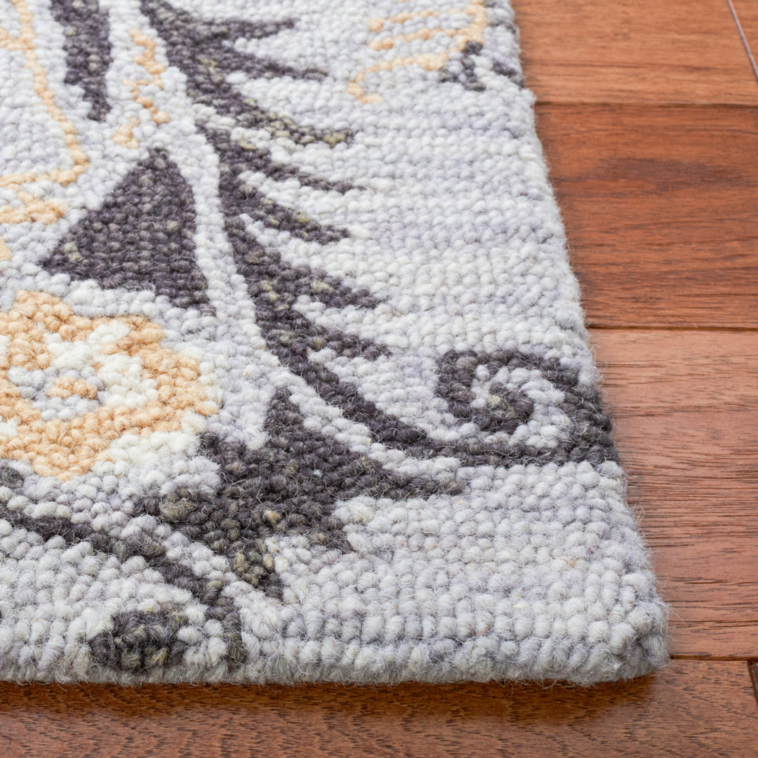 SAFAVIEH Blossom BLM275F Handmade Grey / Yellow Rug Image 7