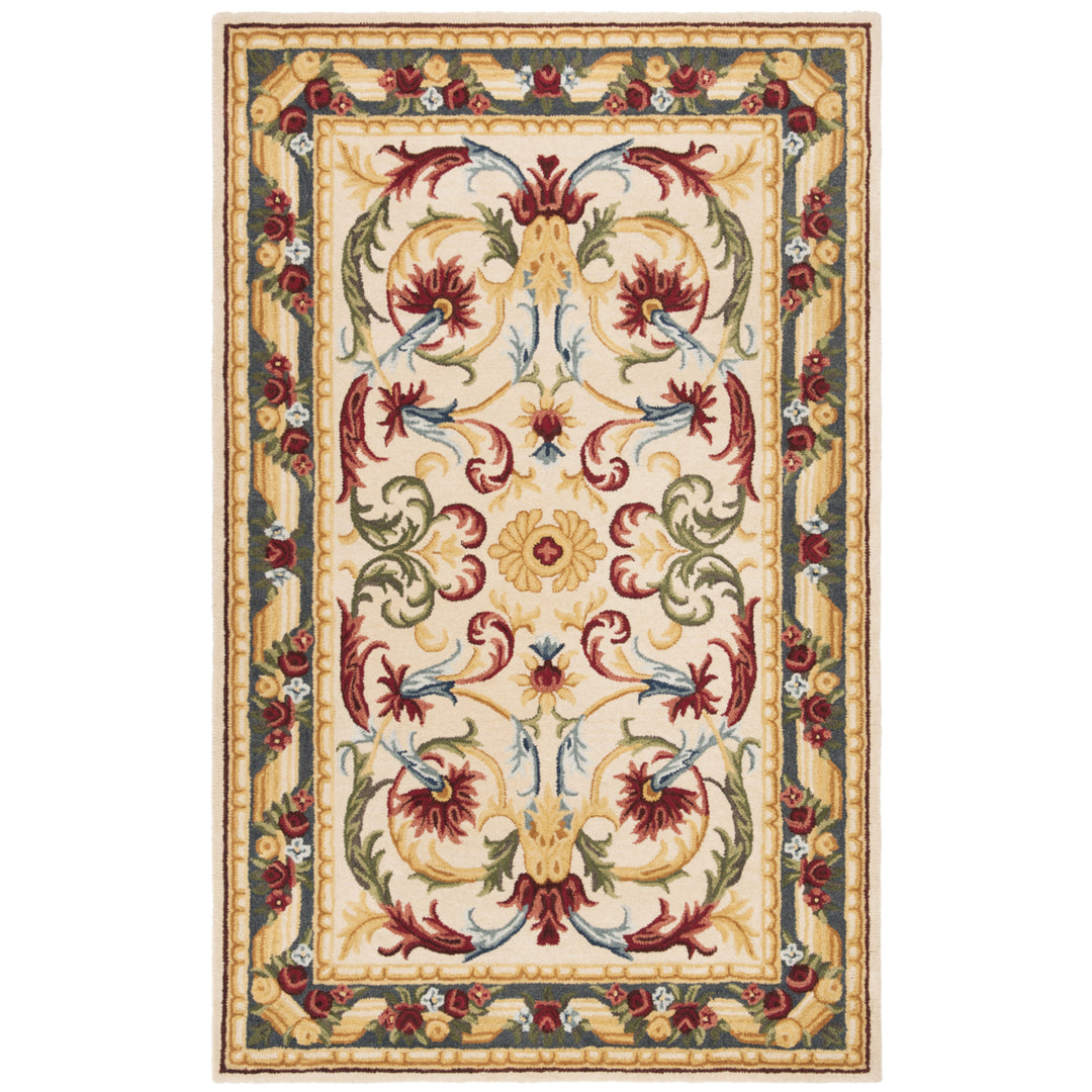 SAFAVIEH Blossom BLM251B Handmade Ivory / Green Rug Image 9