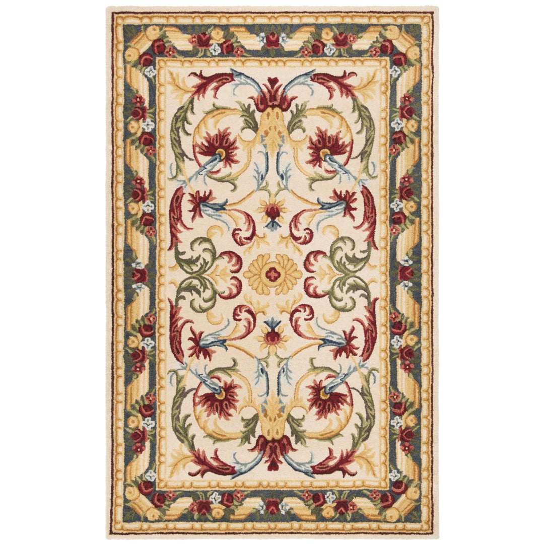 SAFAVIEH Blossom BLM251B Handmade Ivory / Green Rug Image 1