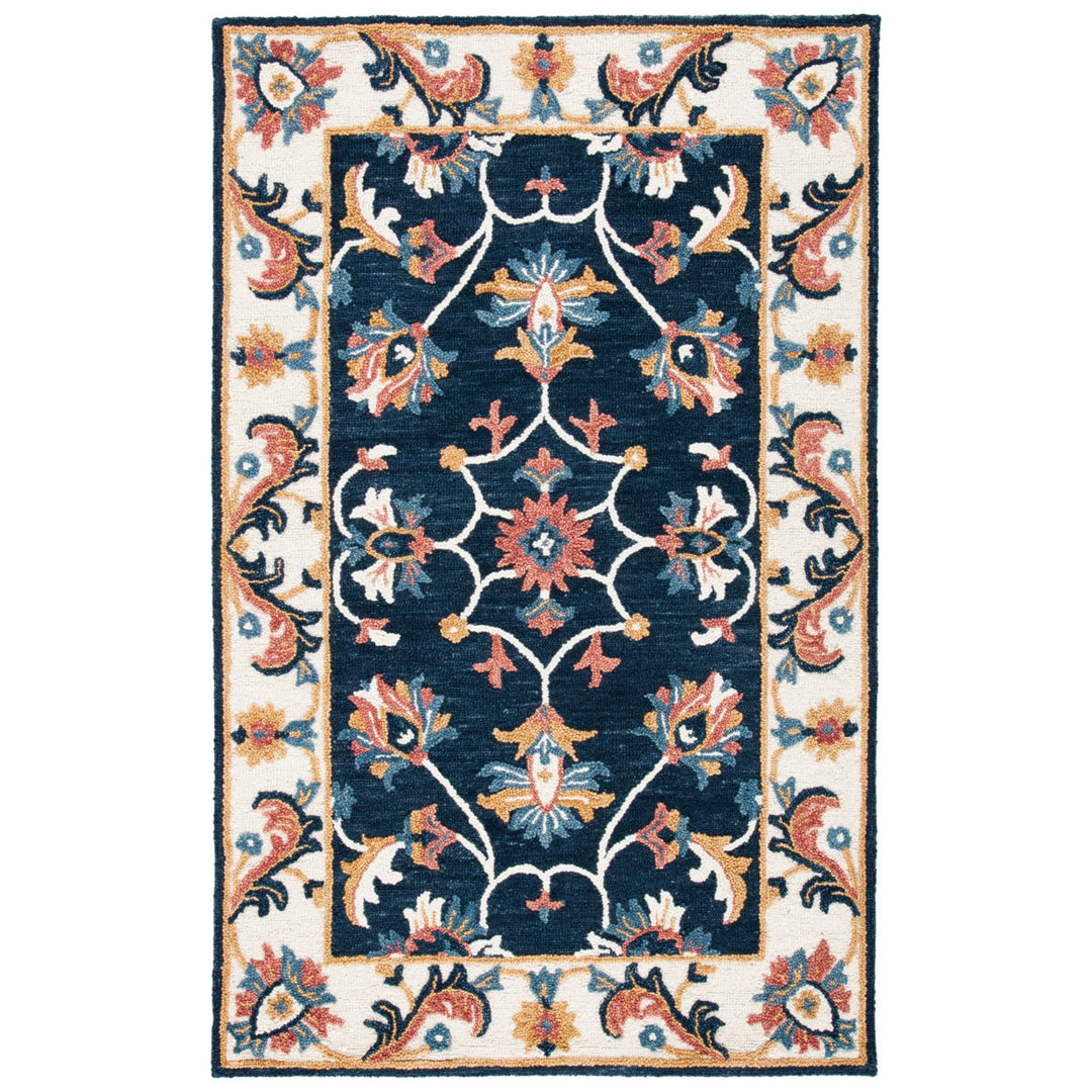 SAFAVIEH Blossom BLM176M Handmade Blue / Ivory Rug Image 1