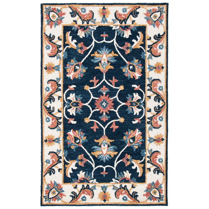 SAFAVIEH Blossom BLM176M Handmade Blue / Ivory Rug Image 1