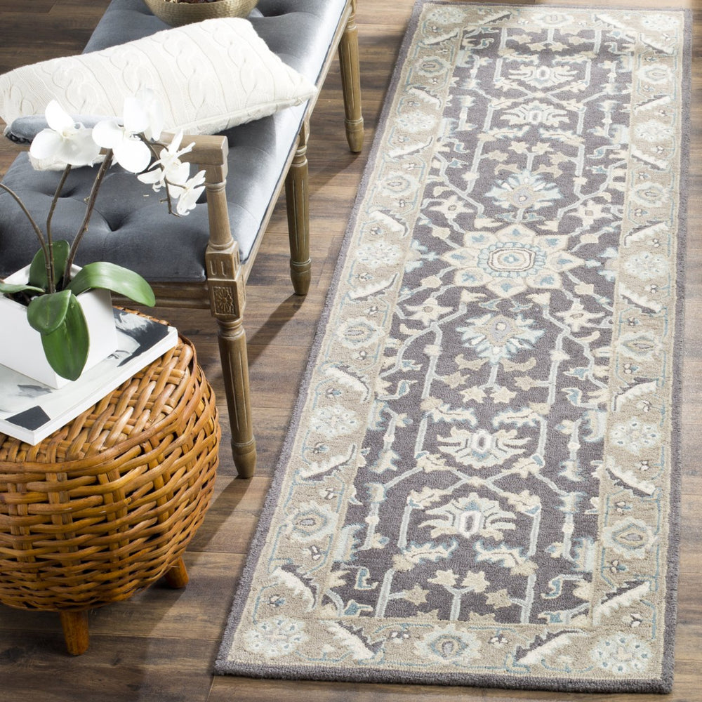 SAFAVIEH Blossom BLM217A Dark Grey / Light Brown Rug Image 2