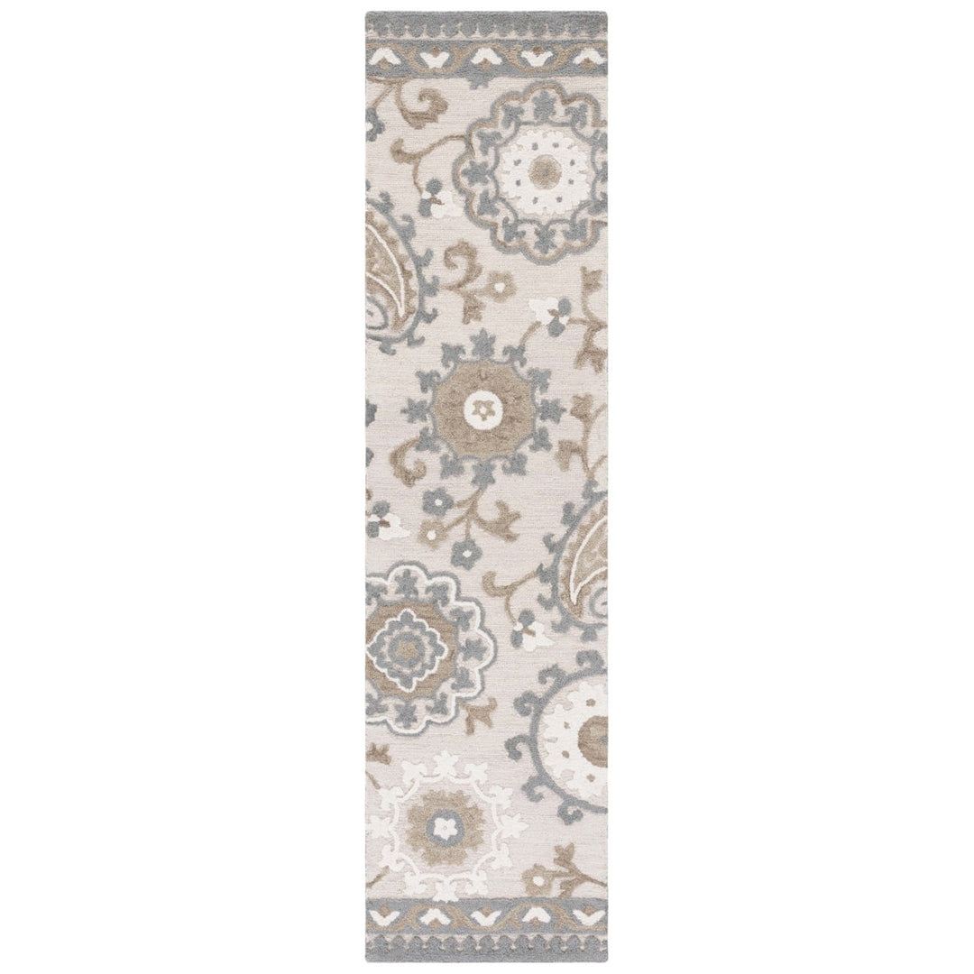 SAFAVIEH Blossom BLM375F Handmade Grey / Beige Rug Image 2