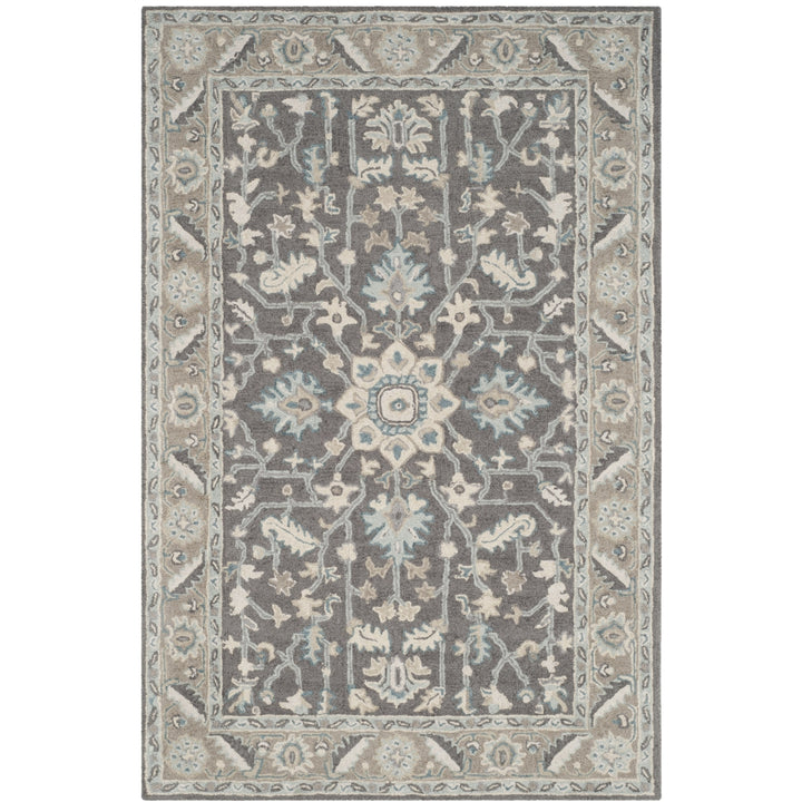 SAFAVIEH Blossom BLM217A Dark Grey / Light Brown Rug Image 6