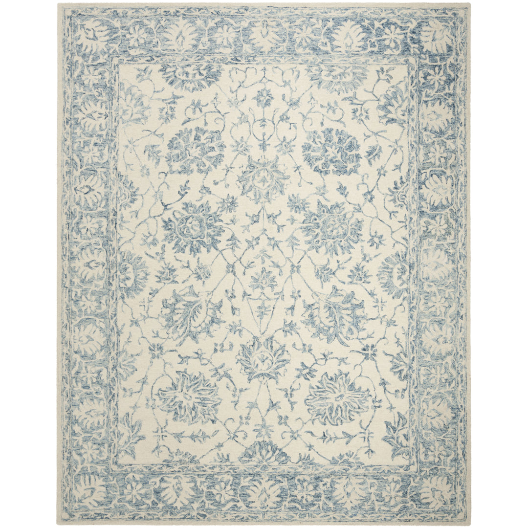 SAFAVIEH Blossom BLM351A Handmade Ivory / Blue Rug Image 1