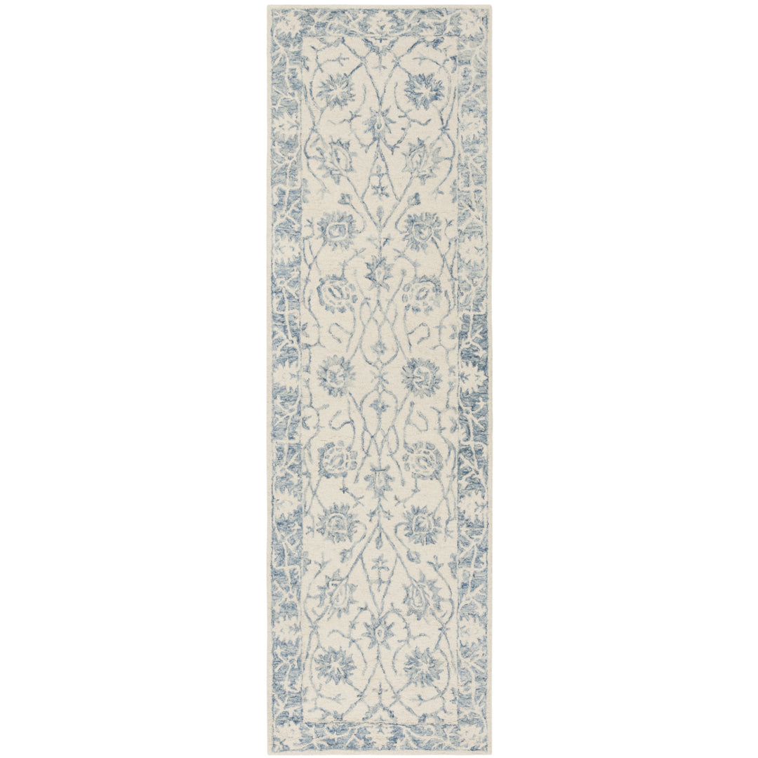 SAFAVIEH Blossom BLM351A Handmade Ivory / Blue Rug Image 5