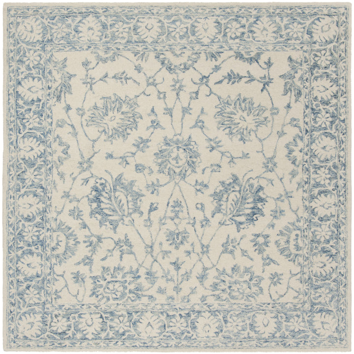 SAFAVIEH Blossom BLM351A Handmade Ivory / Blue Rug Image 6