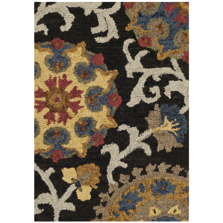 SAFAVIEH Blossom BLM401A Handmade Charcoal / Multi Rug Image 3