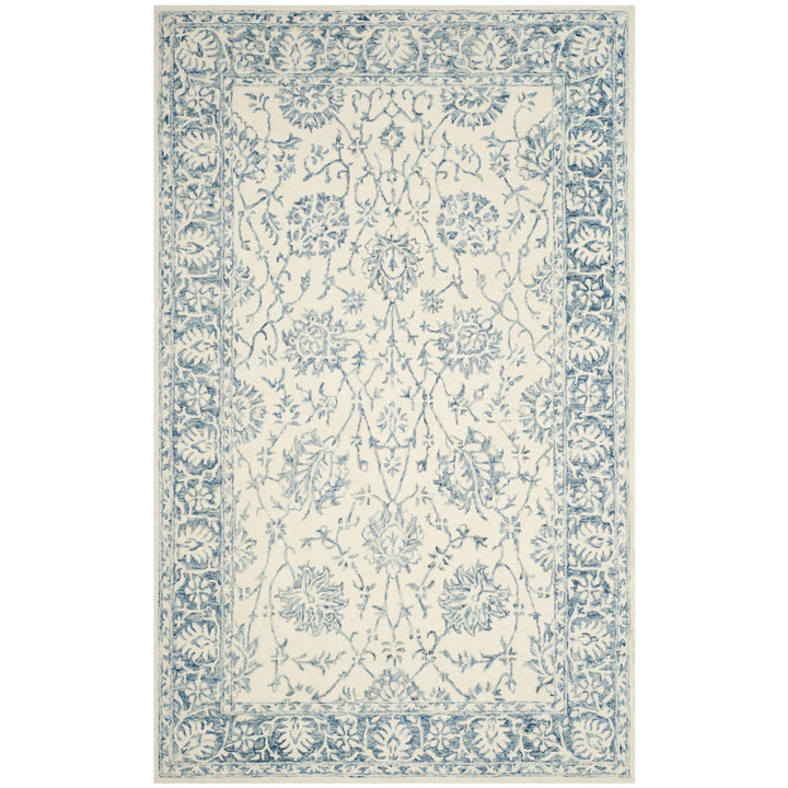 SAFAVIEH Blossom BLM351A Handmade Ivory / Blue Rug Image 11