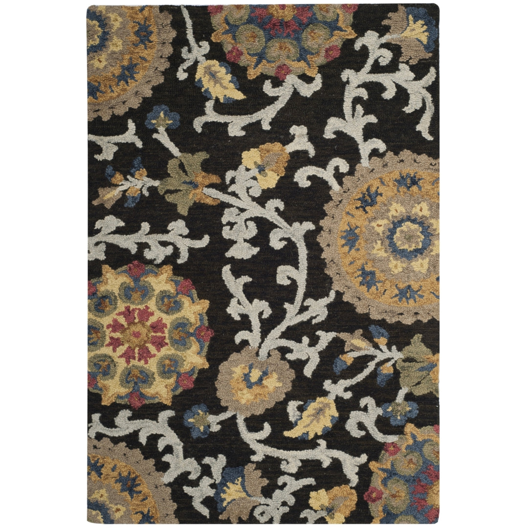 SAFAVIEH Blossom BLM401A Handmade Charcoal / Multi Rug Image 6