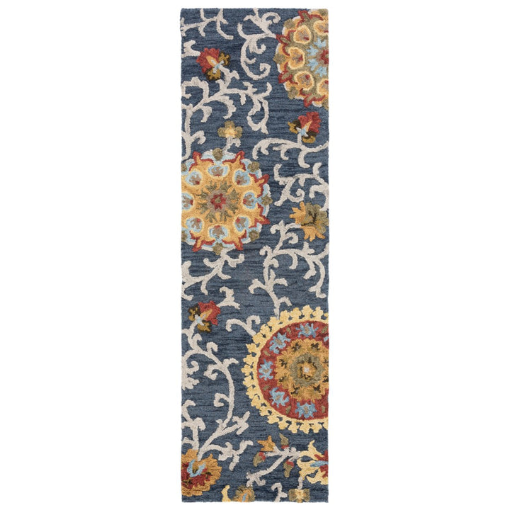 SAFAVIEH Blossom BLM401N Handmade Navy / Multi Rug Image 5