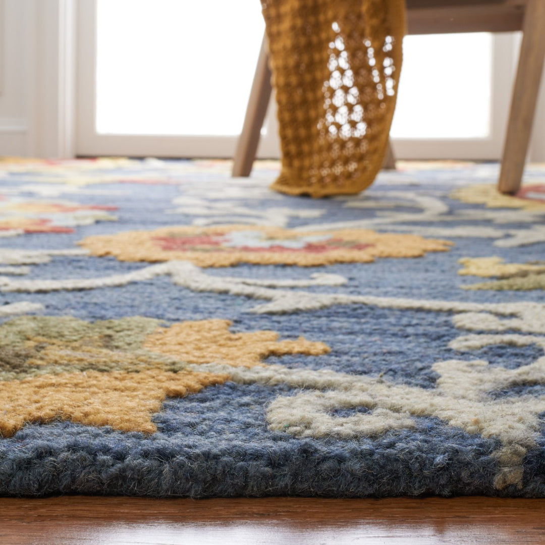 SAFAVIEH Blossom BLM401N Handmade Navy / Multi Rug Image 8