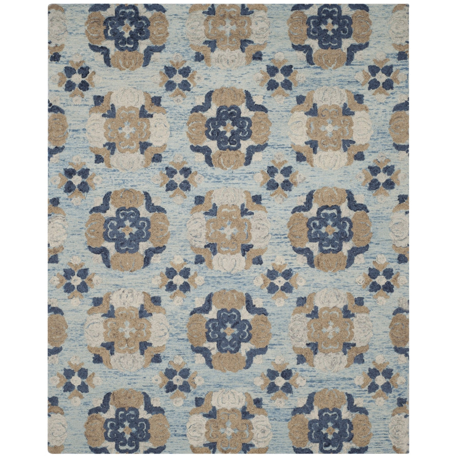 SAFAVIEH Blossom BLM403B Handmade Blue / Multi Rug Image 1