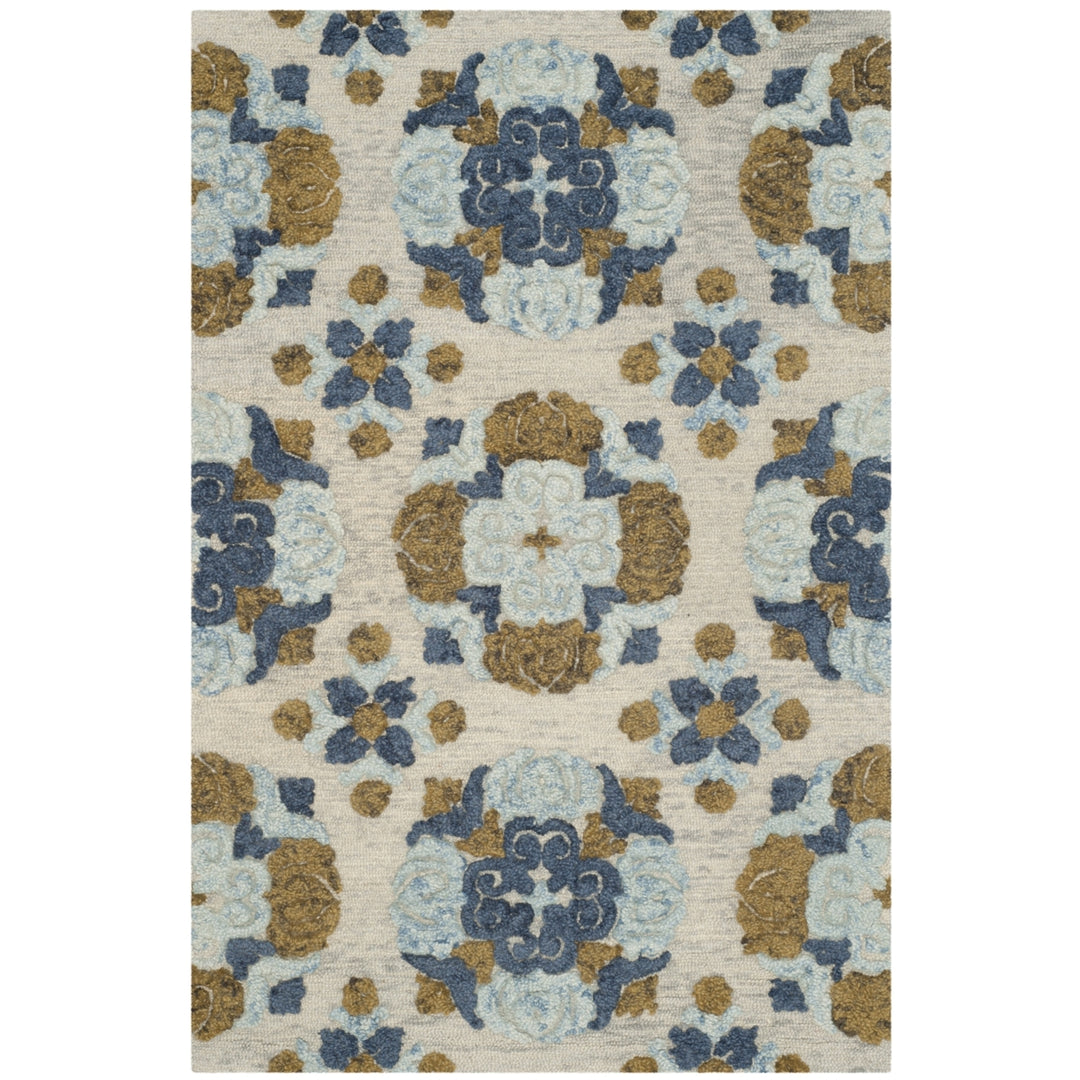 SAFAVIEH Blossom BLM403A Handmade Beige / Multi Rug Image 5