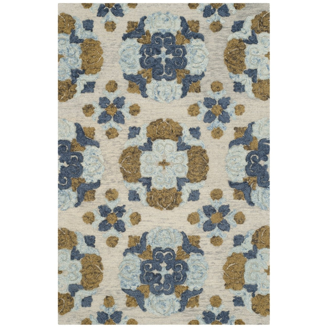 SAFAVIEH Blossom BLM403A Handmade Beige / Multi Rug Image 1