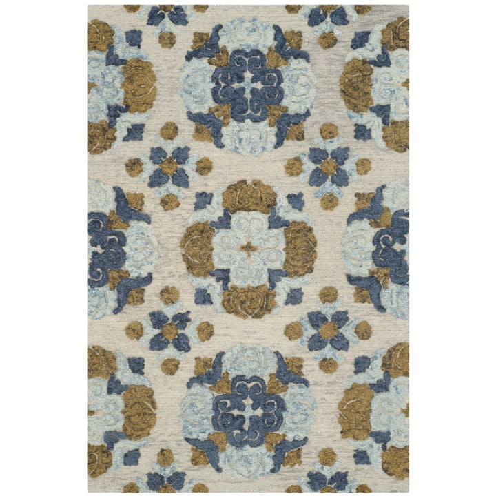 SAFAVIEH Blossom BLM403A Handmade Beige / Multi Rug Image 1