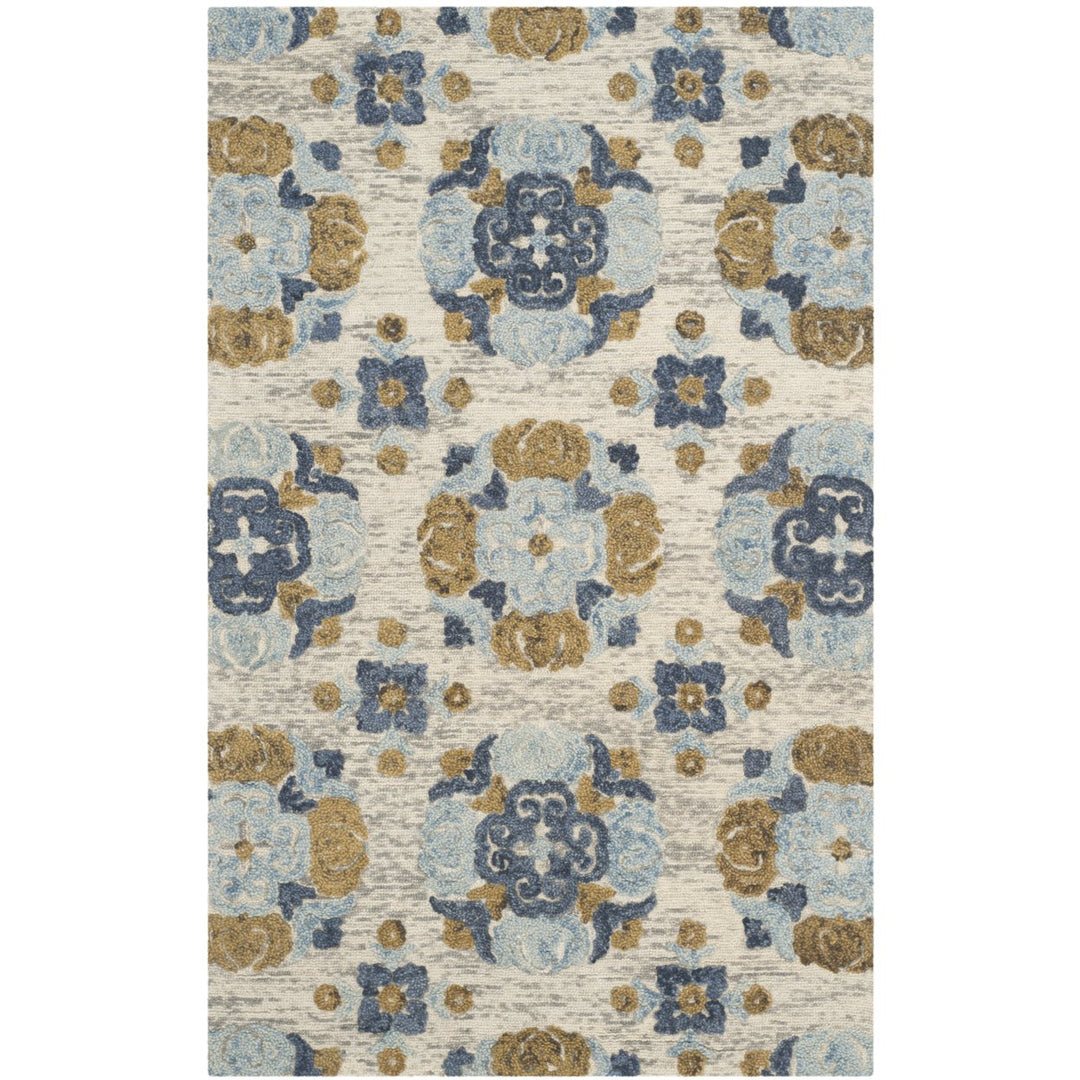 SAFAVIEH Blossom BLM403A Handmade Beige / Multi Rug Image 1