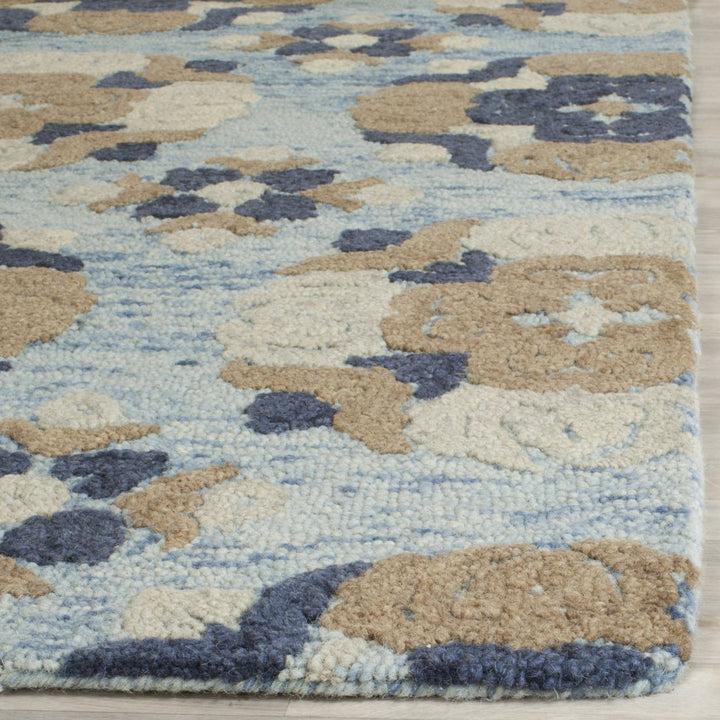 SAFAVIEH Blossom BLM403B Handmade Blue / Multi Rug Image 4