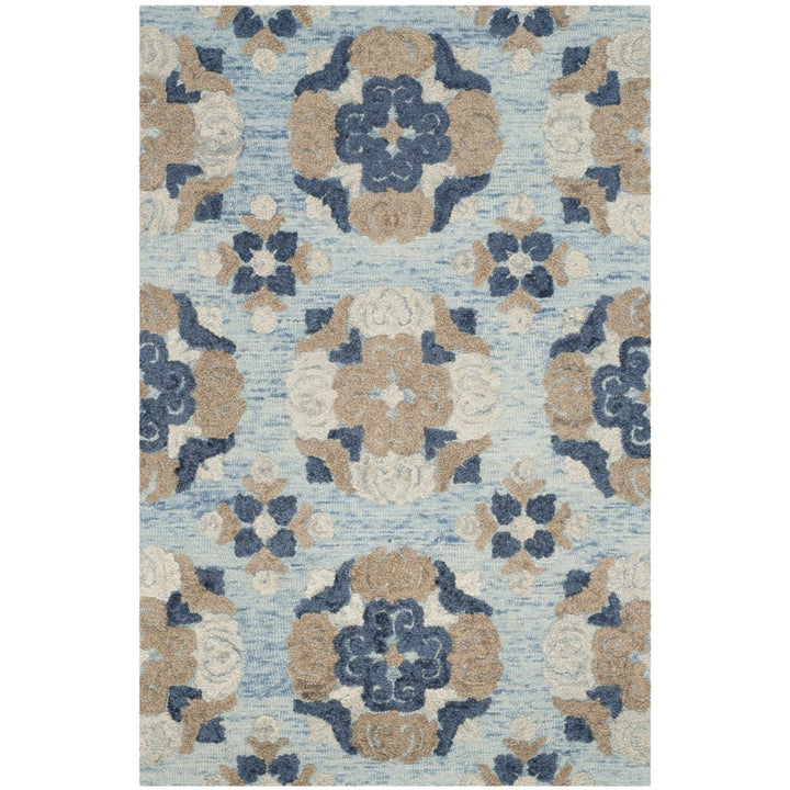 SAFAVIEH Blossom BLM403B Handmade Blue / Multi Rug Image 5