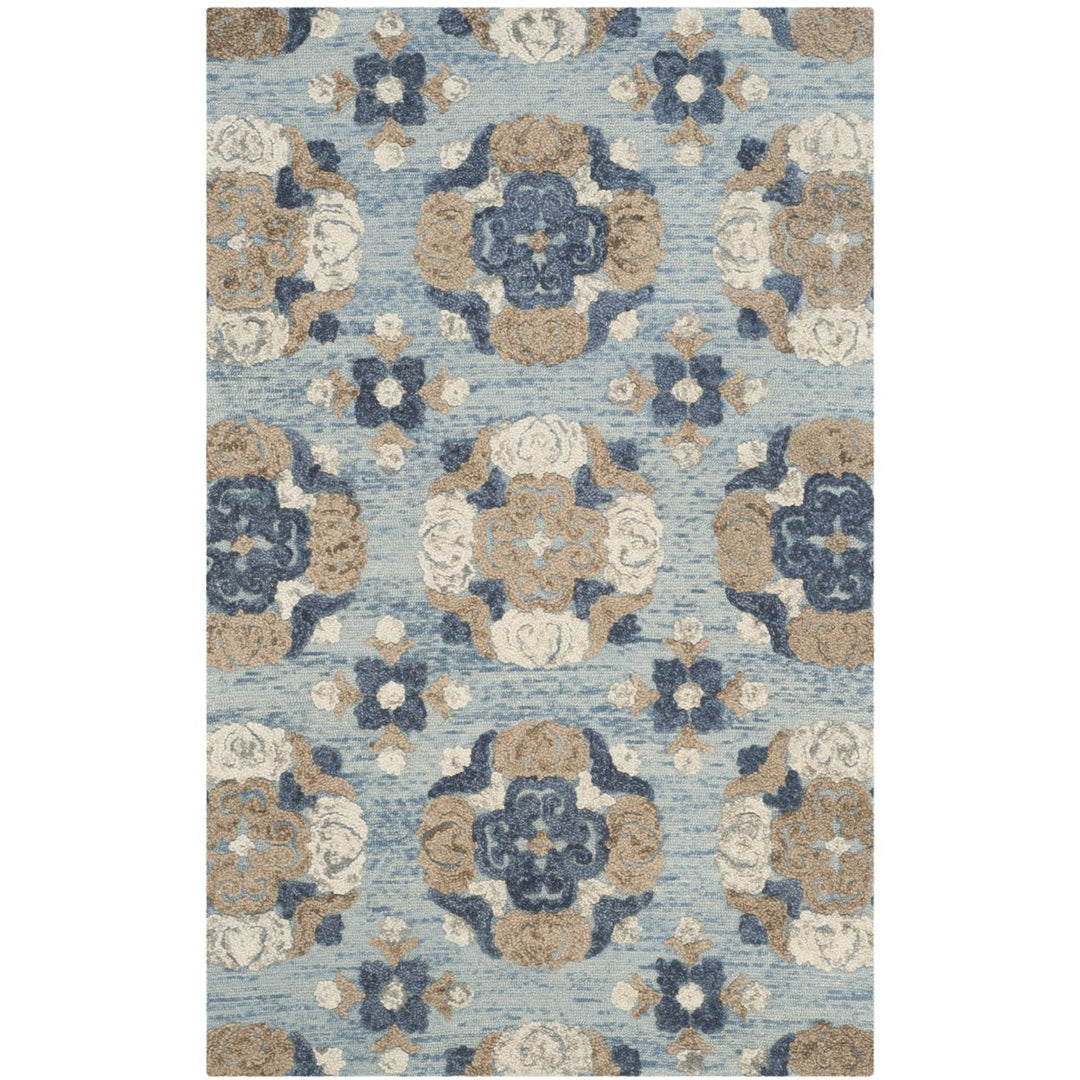 SAFAVIEH Blossom BLM403B Handmade Blue / Multi Rug Image 6