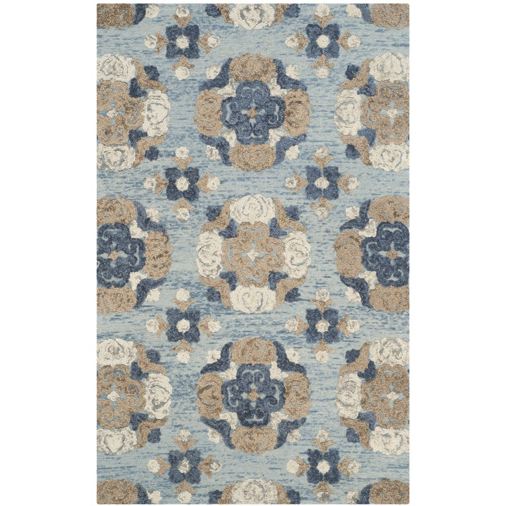 SAFAVIEH Blossom BLM403B Handmade Blue / Multi Rug Image 6