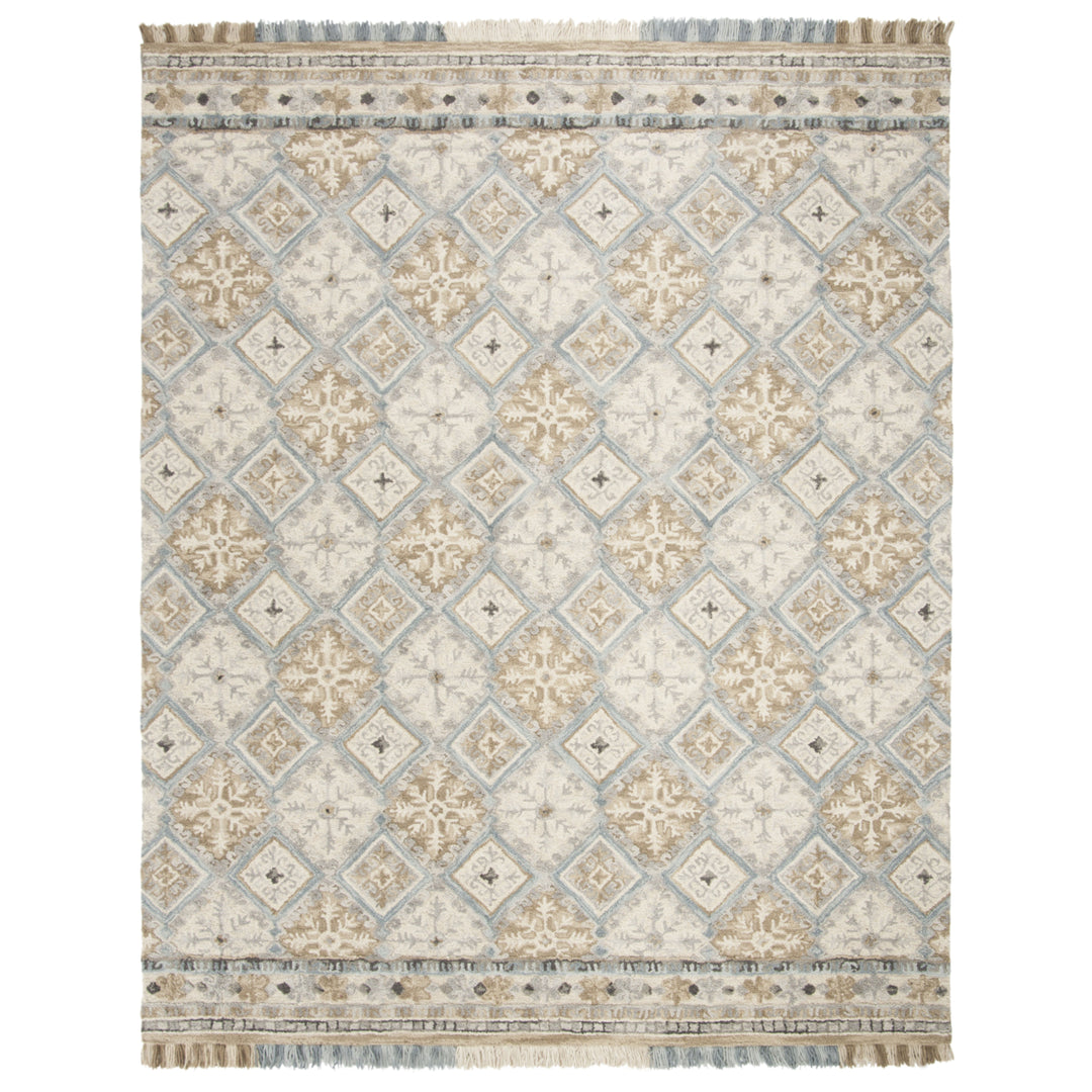 SAFAVIEH Blossom BLM421A Handmade Beige / Light Blue Rug Image 1