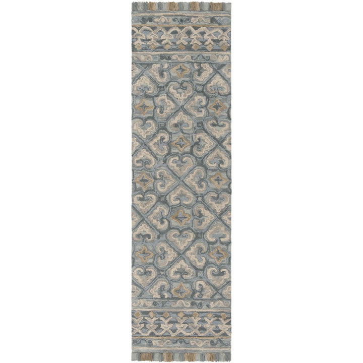 SAFAVIEH Blossom BLM420A Handmade Light Beige / Blue Rug Image 5