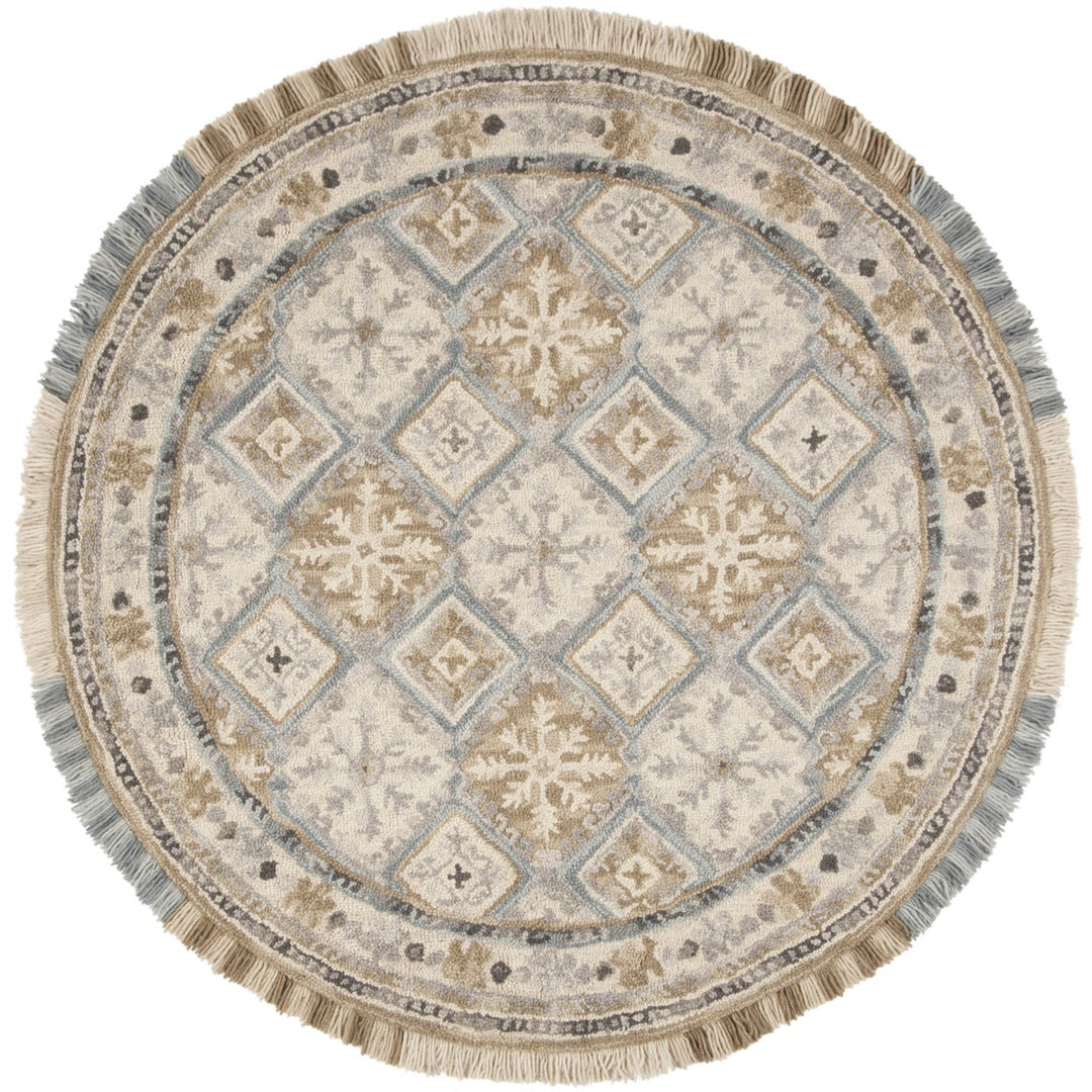 SAFAVIEH Blossom BLM421A Handmade Beige / Light Blue Rug Image 1