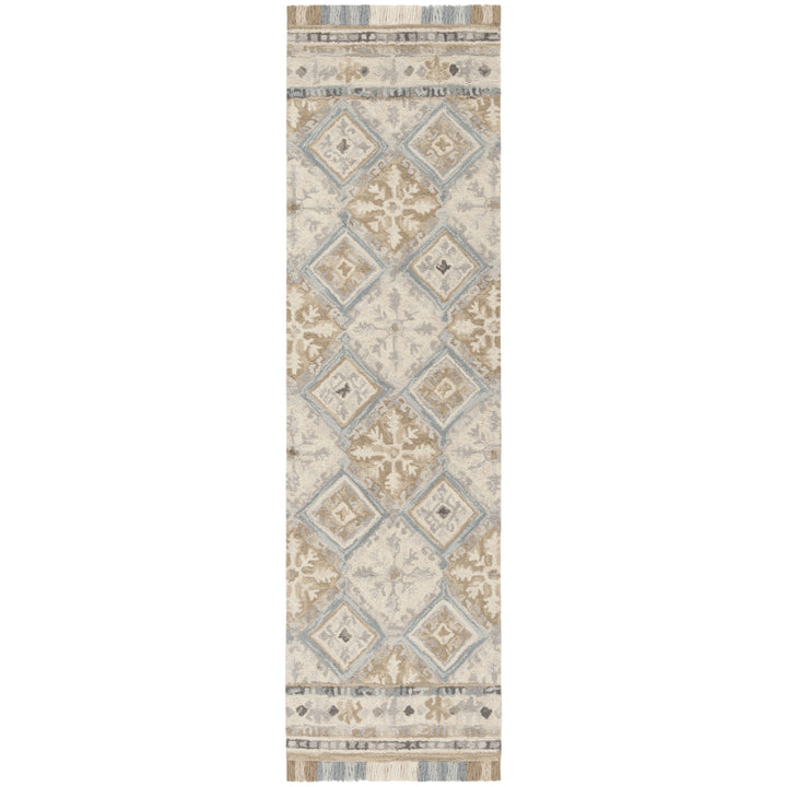 SAFAVIEH Blossom BLM421A Handmade Beige / Light Blue Rug Image 5