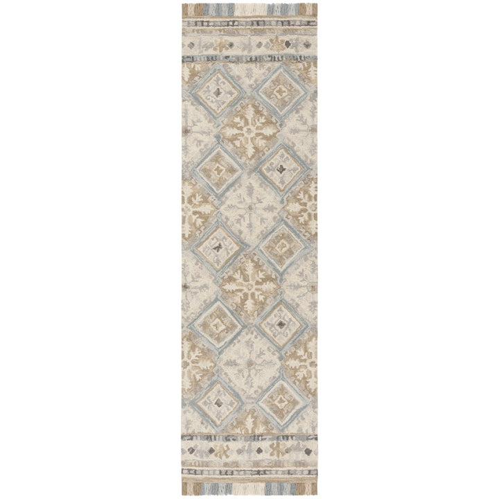 SAFAVIEH Blossom BLM421A Handmade Beige / Light Blue Rug Image 1