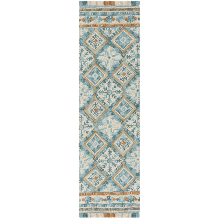 SAFAVIEH Blossom BLM421B Handmade Ivory / Teal Rug Image 5