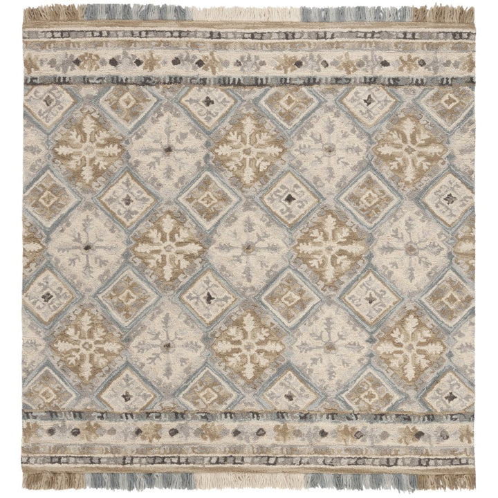 SAFAVIEH Blossom BLM421A Handmade Beige / Light Blue Rug Image 1