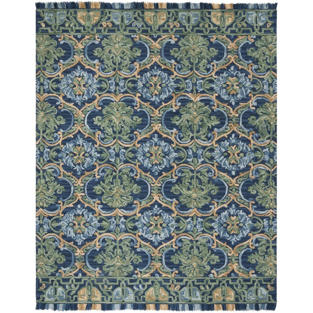 SAFAVIEH BLM422A Blossom Navy / Green Image 1