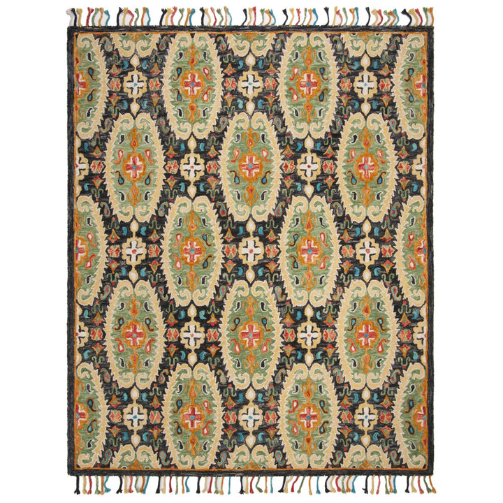 SAFAVIEH Blossom BLM454A Handmade Charcoal / Gold Rug Image 1