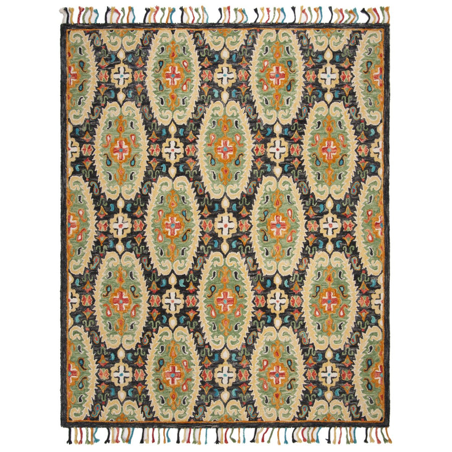 SAFAVIEH Blossom BLM454A Handmade Charcoal / Gold Rug Image 1