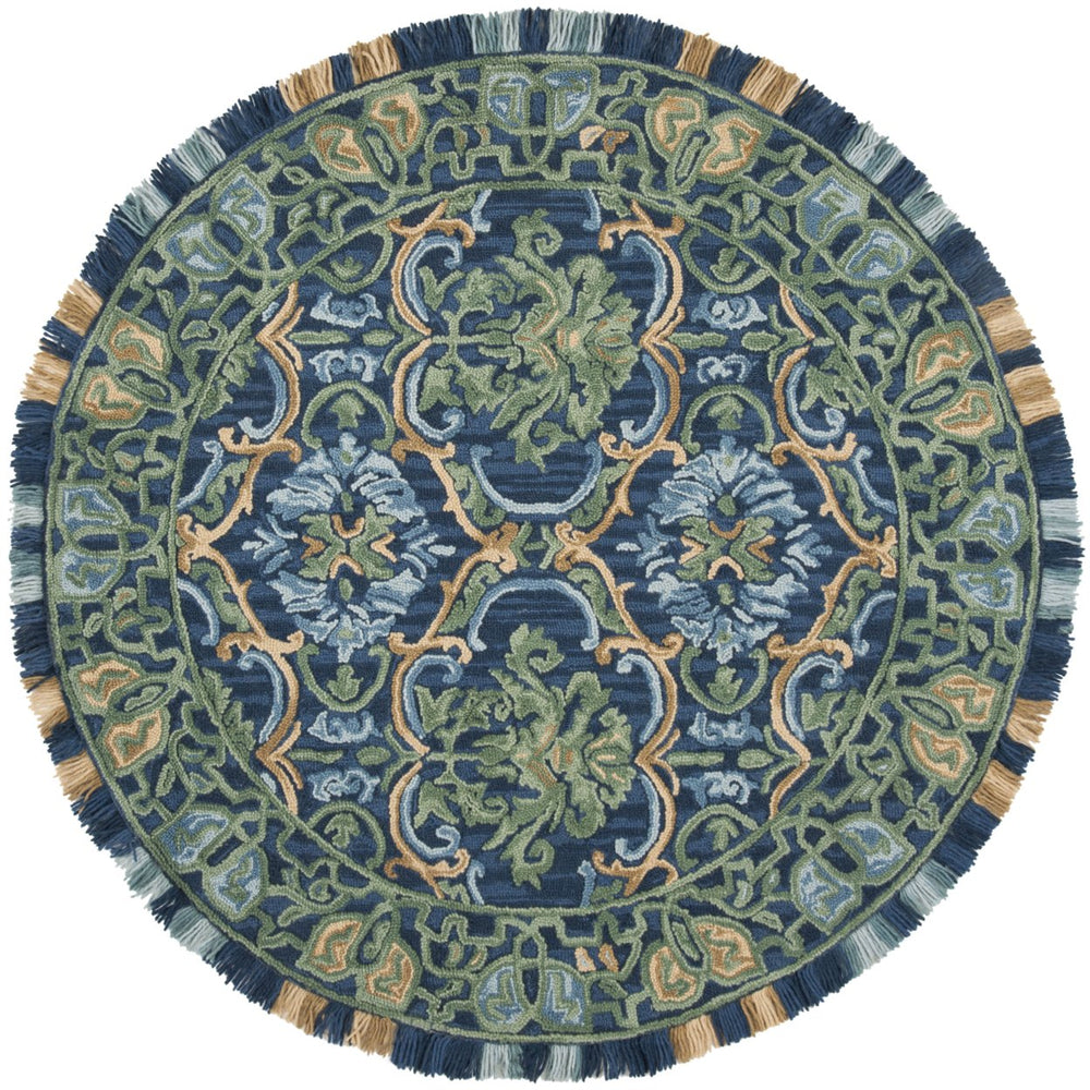 SAFAVIEH BLM422A Blossom Navy / Green Image 2