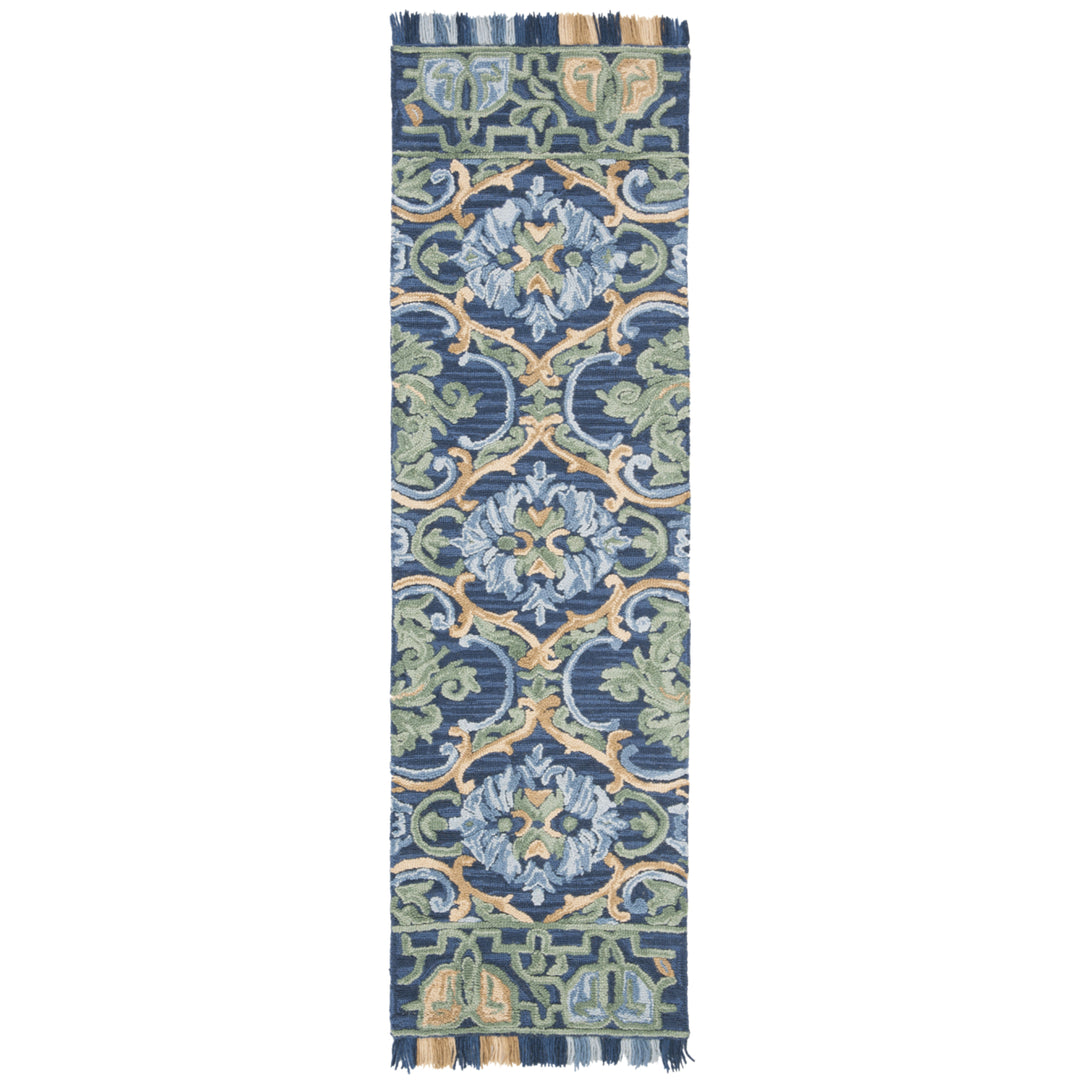 SAFAVIEH BLM422A Blossom Navy / Green Image 3