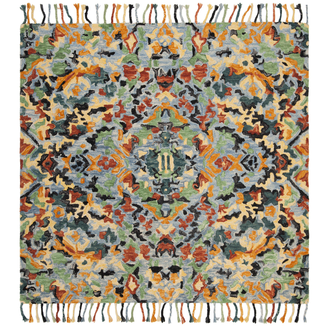 SAFAVIEH Blossom BLM452A Handmade Blue / Multi Rug Image 4