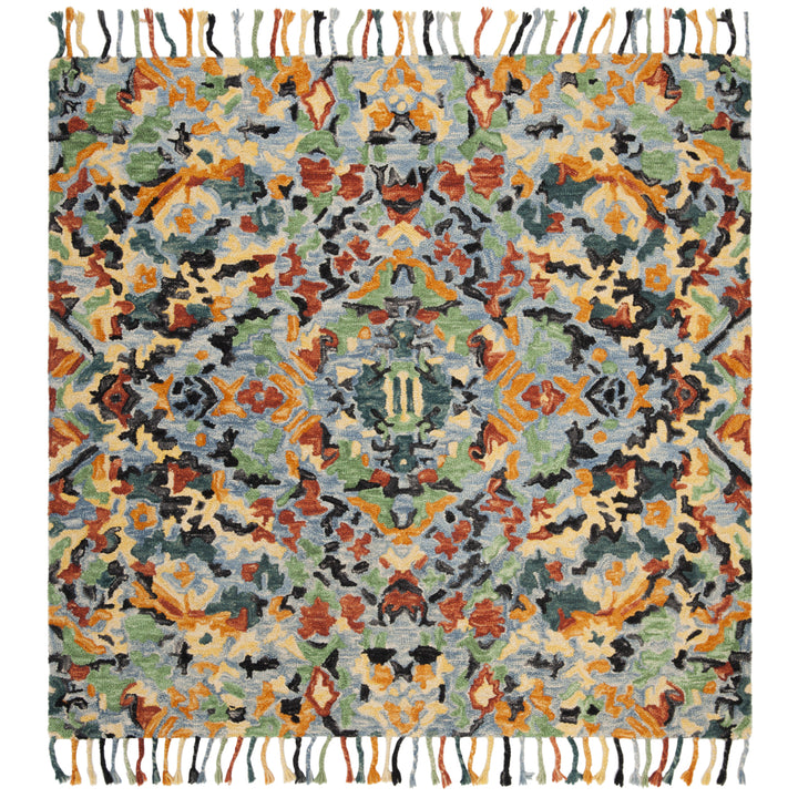 SAFAVIEH Blossom BLM452A Handmade Blue / Multi Rug Image 4