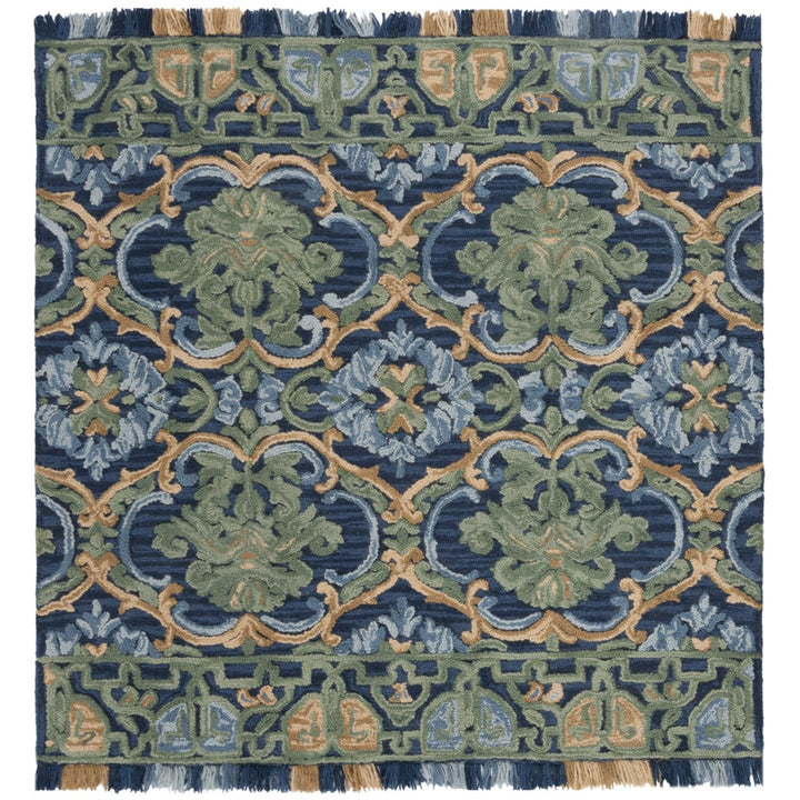 SAFAVIEH BLM422A Blossom Navy / Green Image 4