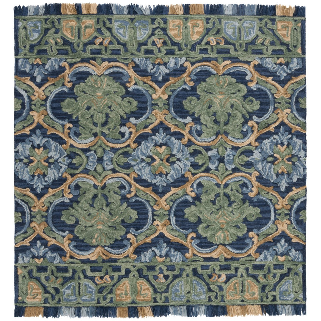 SAFAVIEH BLM422A Blossom Navy / Green Image 1