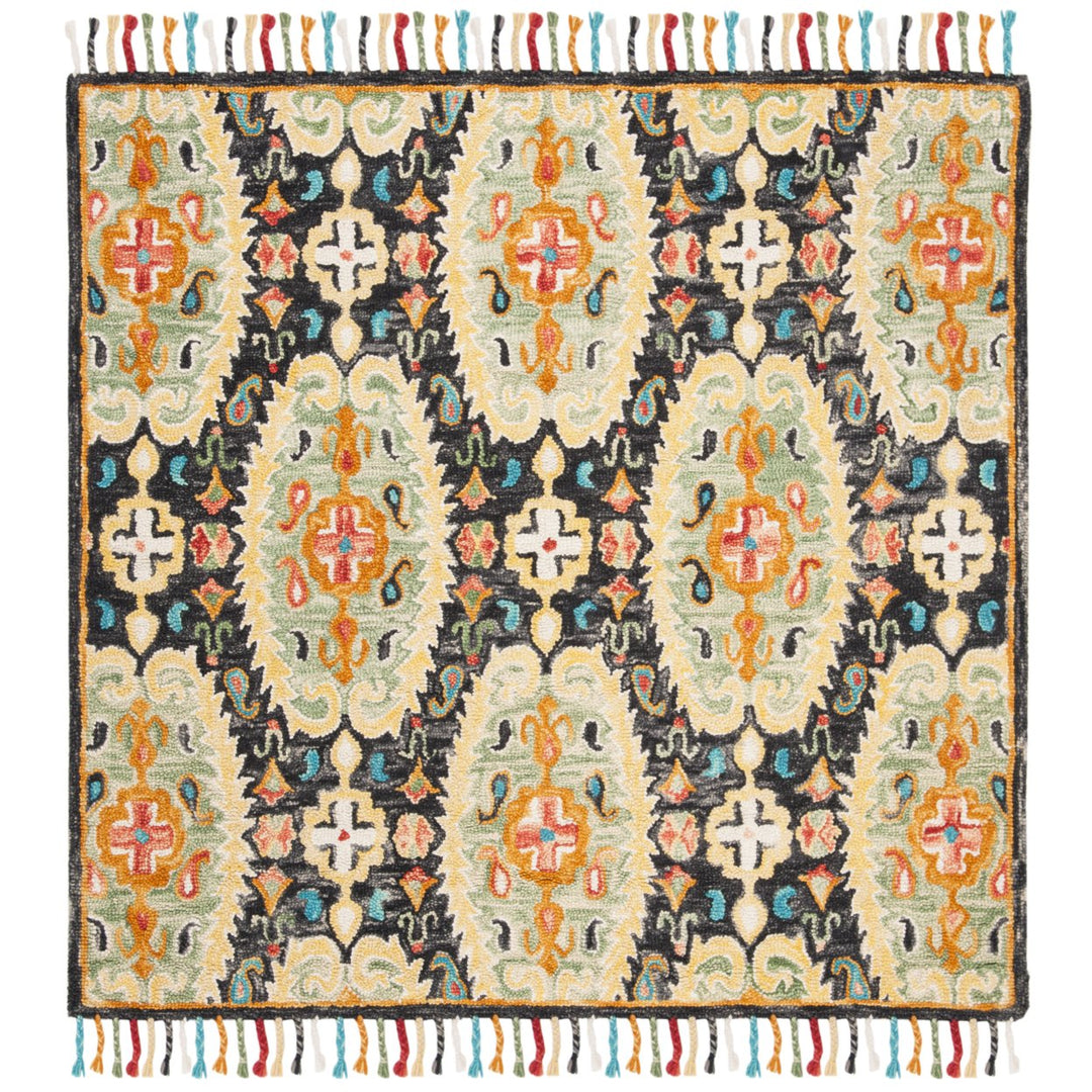 SAFAVIEH Blossom BLM454A Handmade Charcoal / Gold Rug Image 6