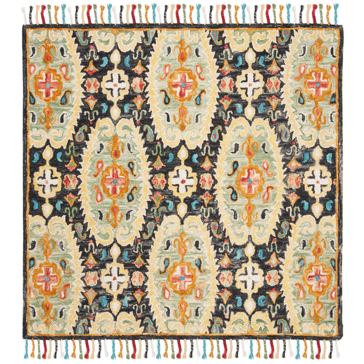 SAFAVIEH Blossom BLM454A Handmade Charcoal / Gold Rug Image 6