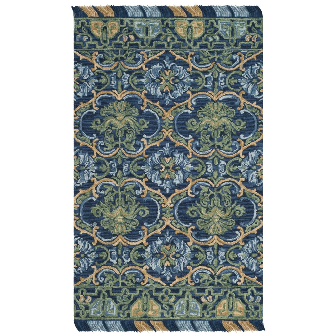 SAFAVIEH BLM422A Blossom Navy / Green Image 6